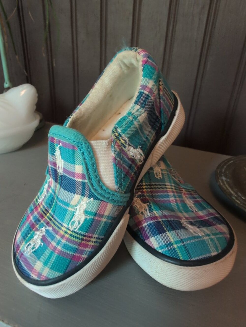 Polo Ralph Lauren Toddler Plaid Slip-on Shoe - Size 5